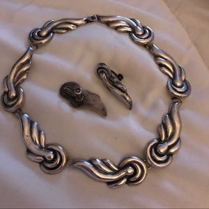 Vintage Sterling Silver Chocker/Earrings