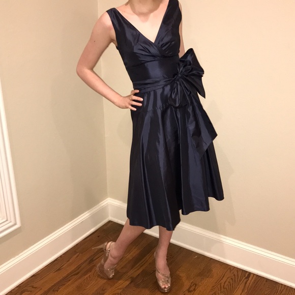 Max and Cleo New Dark Blue Flare Dress. Size 2 - Picture 1 of 6