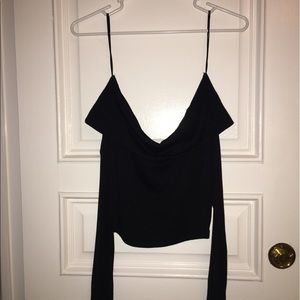 Long sleeve off the shoulder crop top