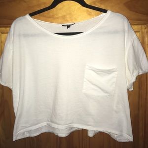 Topshop boxy white crop top