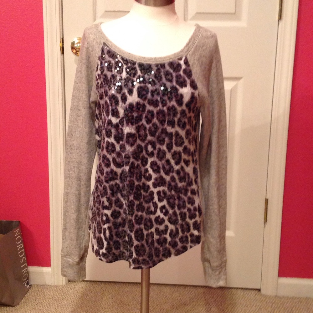Express Sparkle Cheetah Top