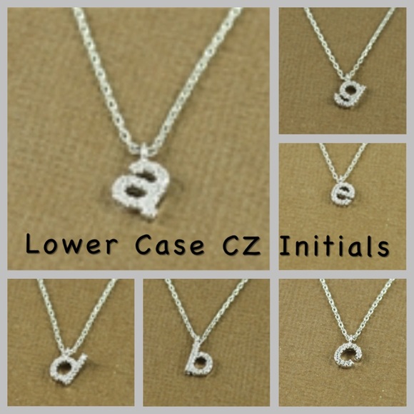 1/4" Mini Lower Case CZ Initial Necklaces, NWT - Picture 1 of 6