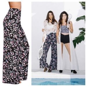 Kendall + Kylie High Rise Floral Wide Leg Pants