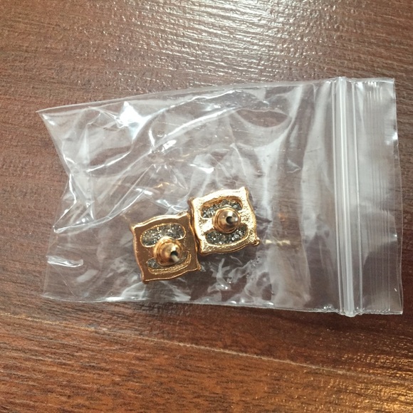 Silver Glitter Stud Earrings - Picture 4 of 5