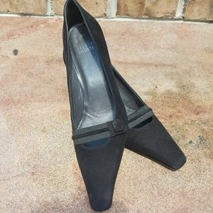 Stuart Weitzman suede kitten heel pump