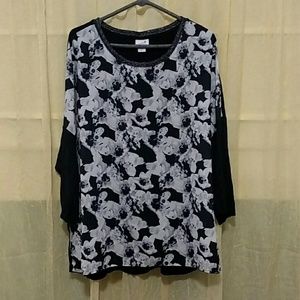 Jaclyn Smith Black Floral Shirt