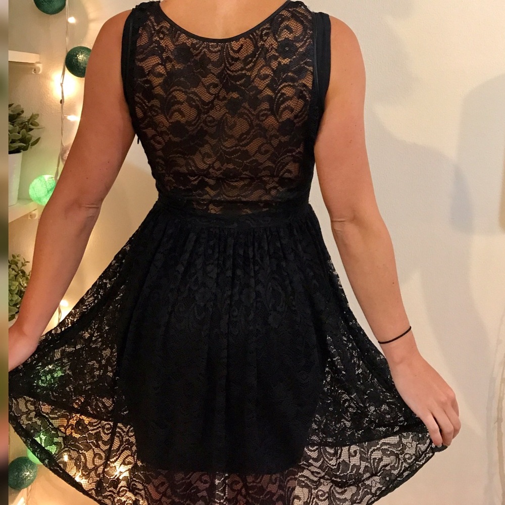 American Apparel black flower lace sheer Dress🖤🖤