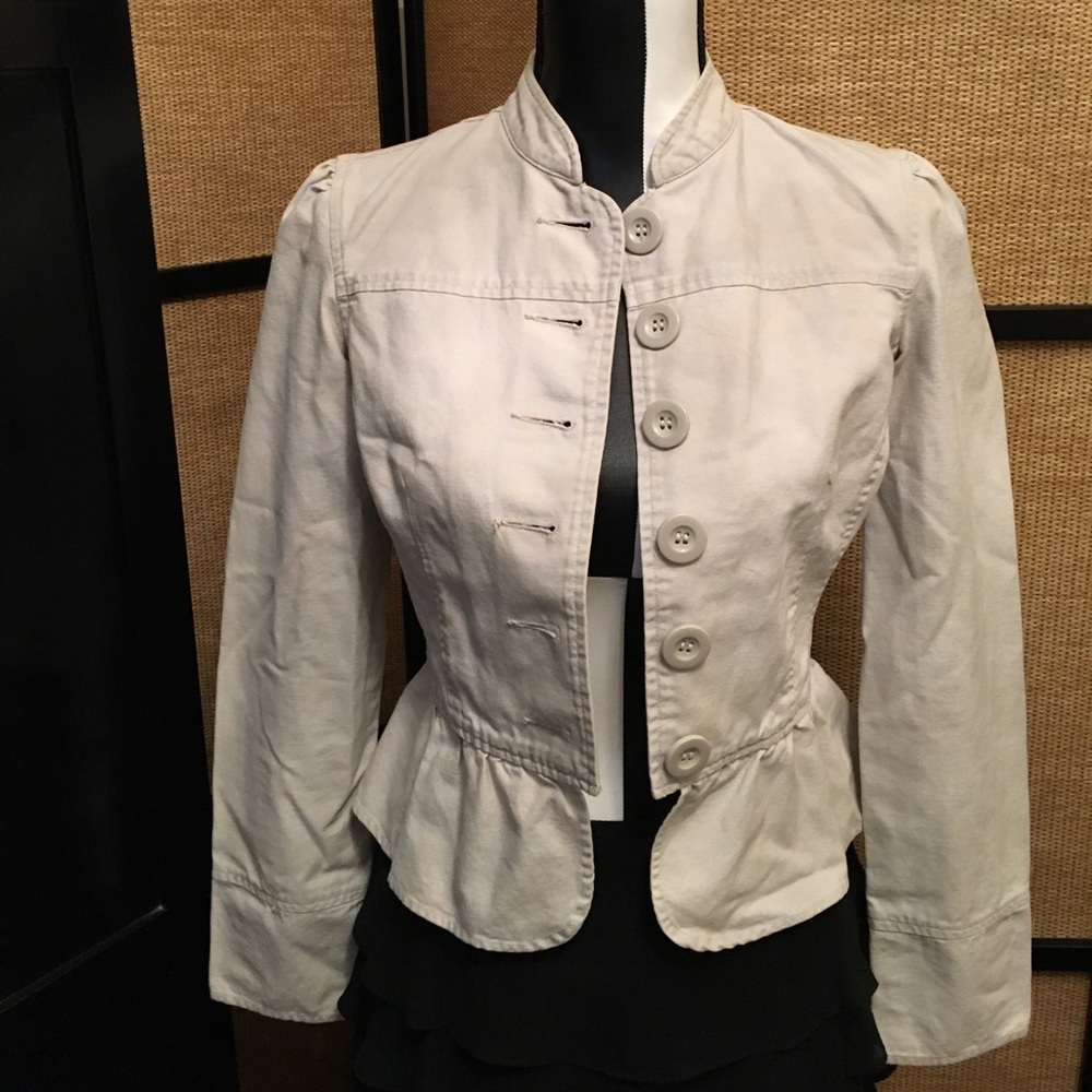 Super cute tan peplum jacket