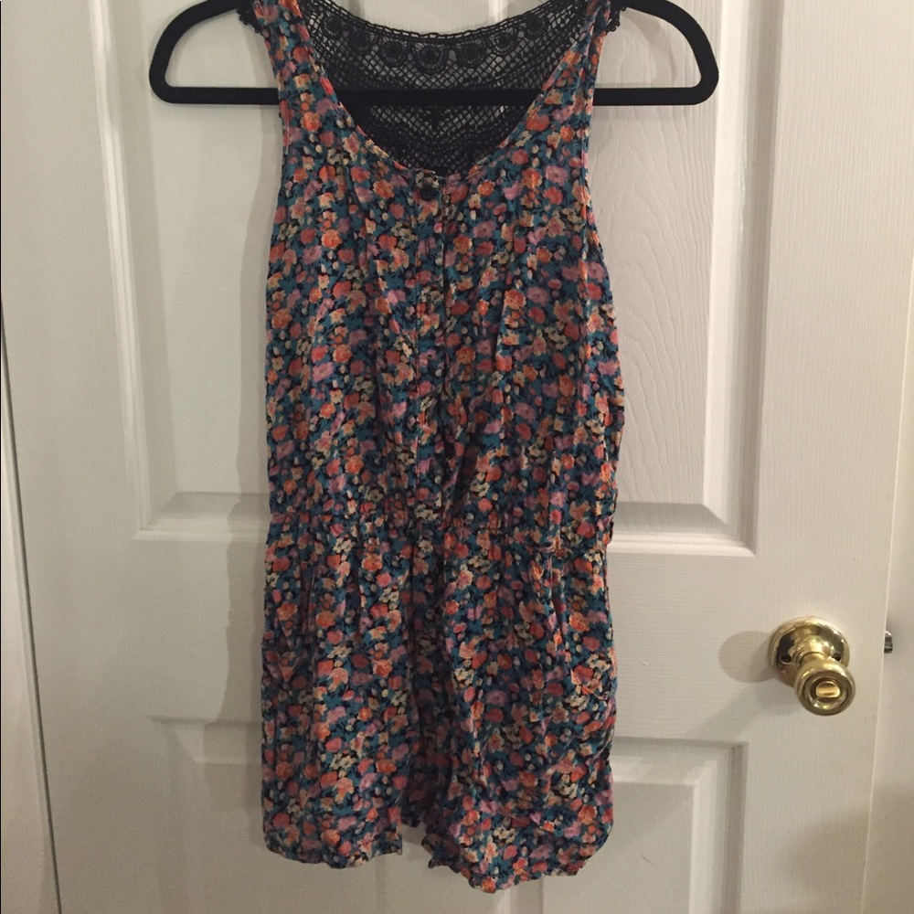 Floral/lace romper