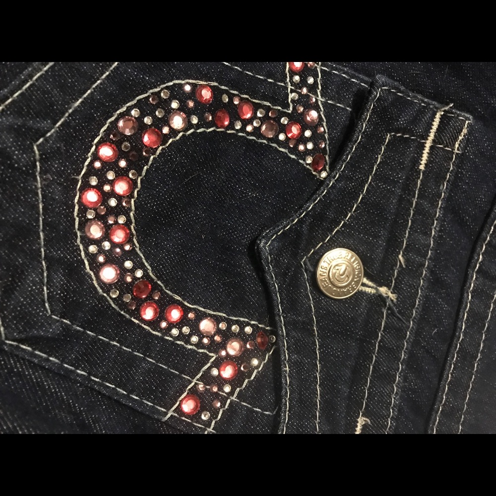 True Religion jeans with pink sparkles