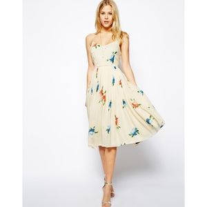 ASOS Midi Dress with Pleated Skirt in Floral