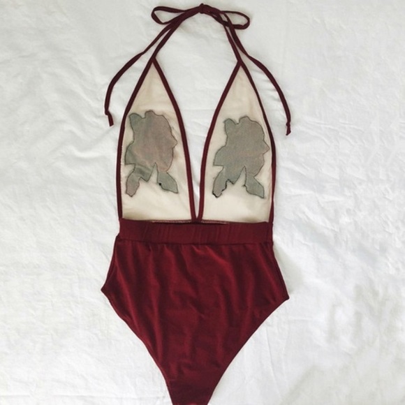 Embroidered Rose Swimsuit Sexy - Picture 3 of 4