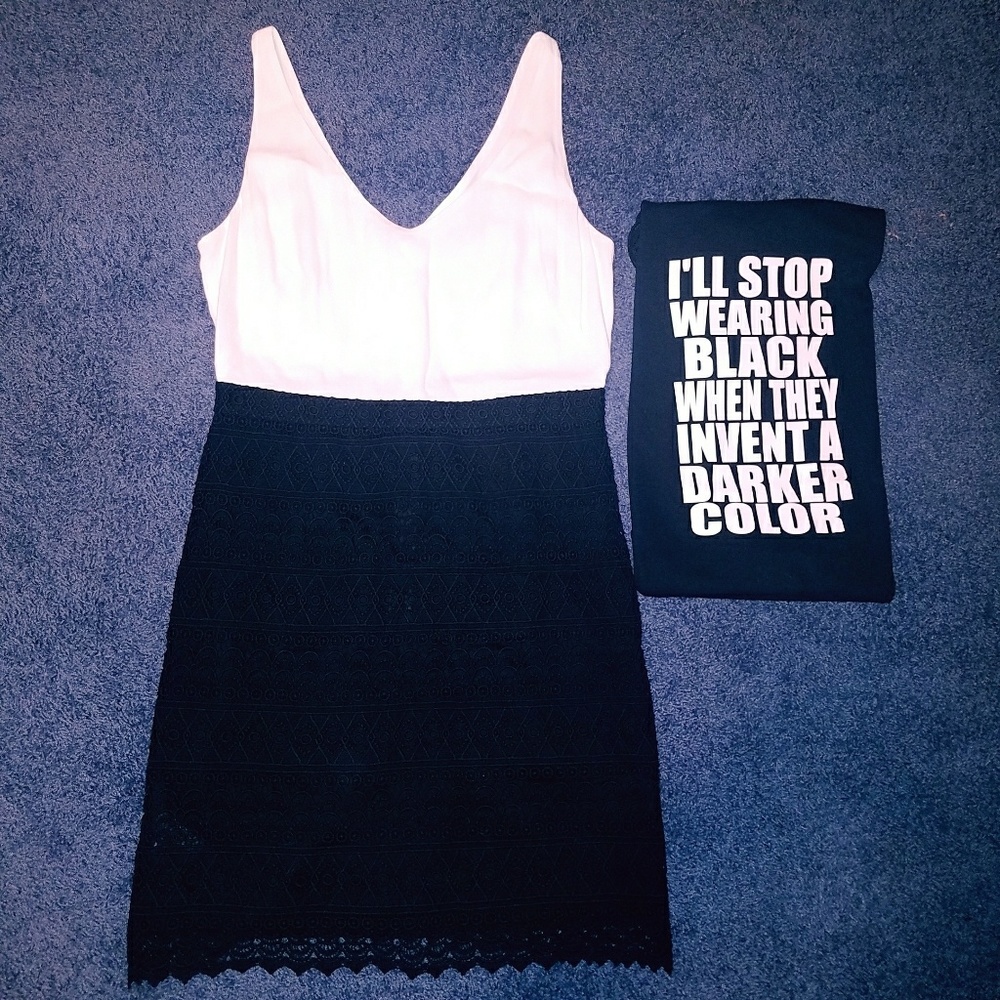 Loft Black & White Dress