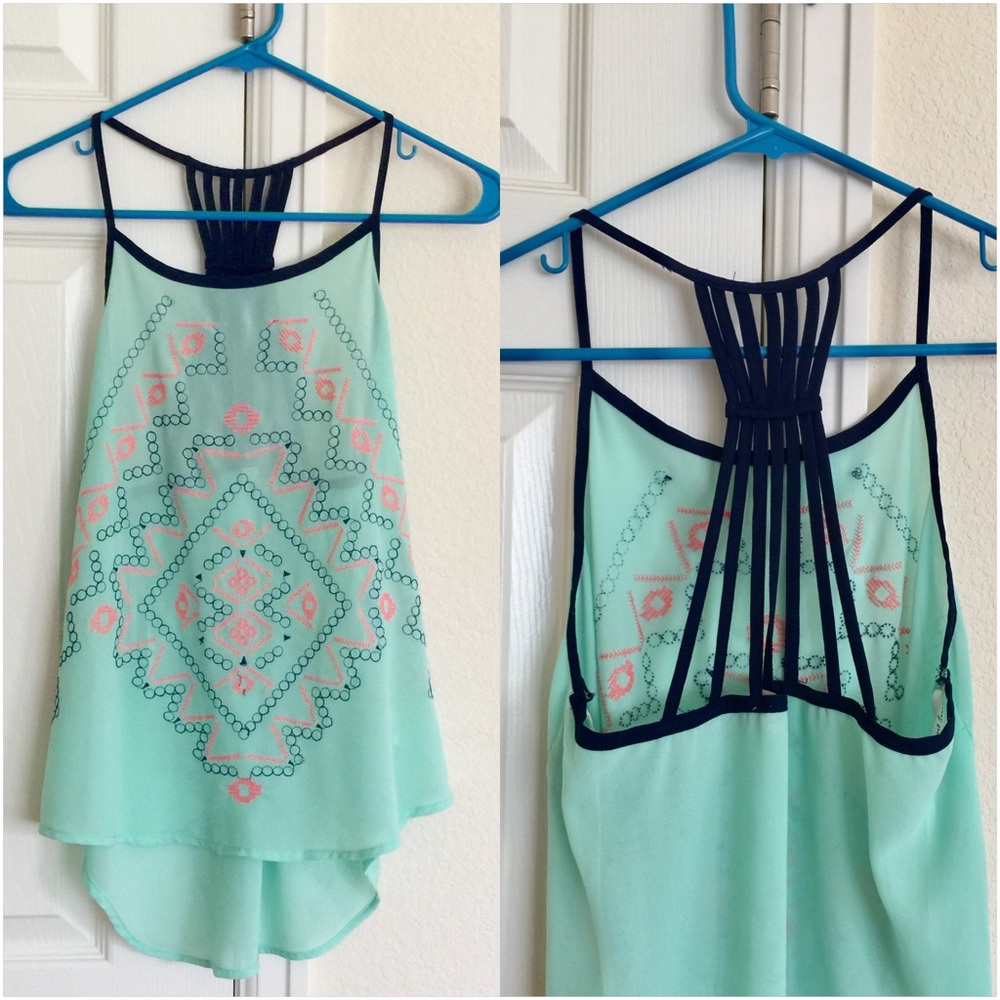 💕Donating Today💕Mint Strappy Back Top - Picture 1 of 4