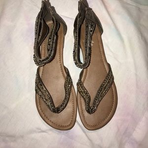 Gold Gem Gladiator Sandals