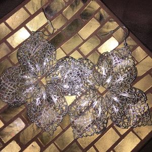 Silver leaf earrings