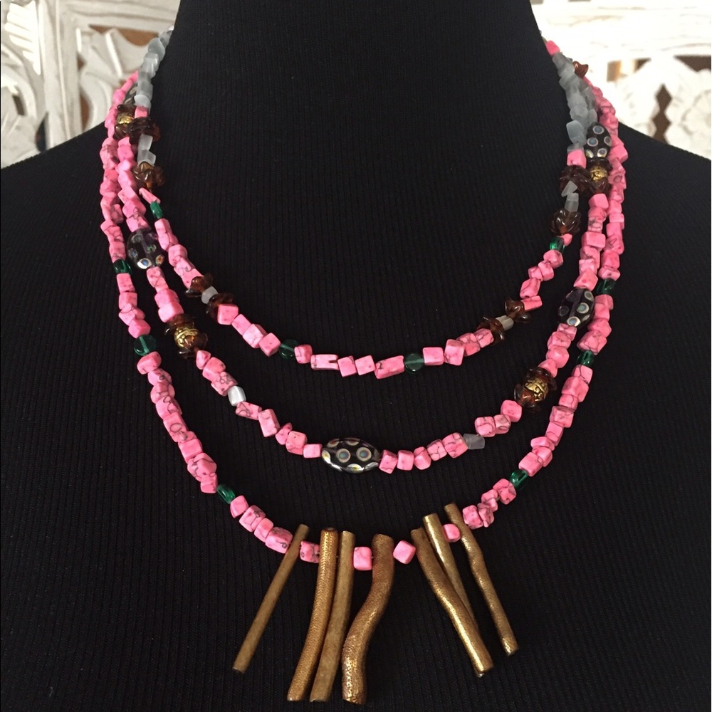 Handmade anthropology inspired necklace