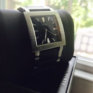 Men's GUESS Watch Silver/black Square