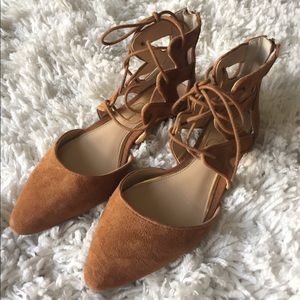 Jessica Simpson Brown Strappy Flats size 6.5