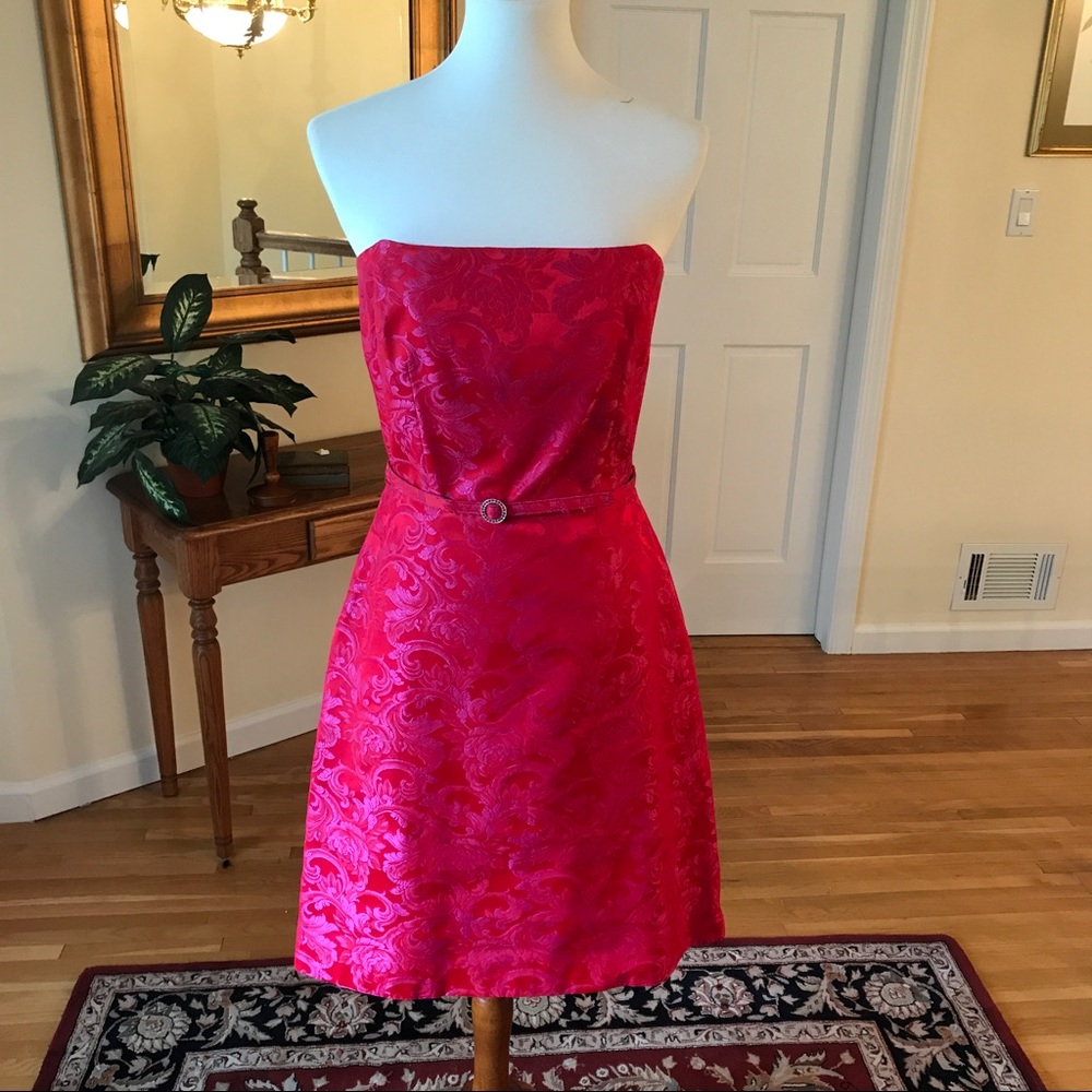 Laundry reddish pink paisley a-line dress size 8