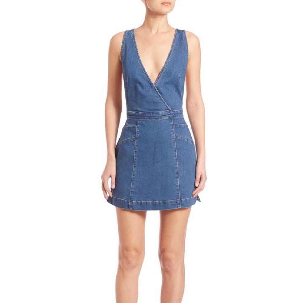 Free people denim mini dress