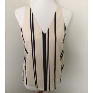 Topshop Striped Hardware Criss Cross Cami NWT