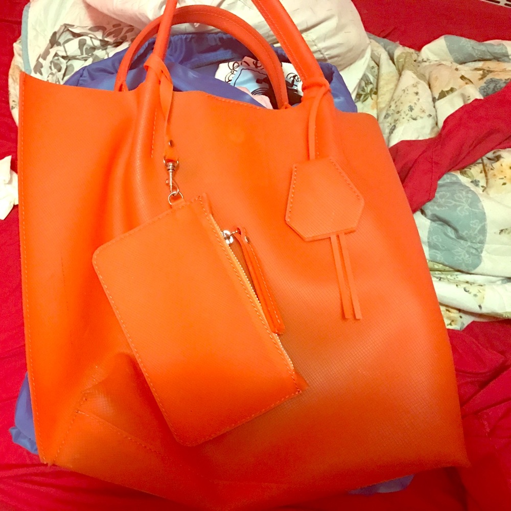Orange Italian designer purse