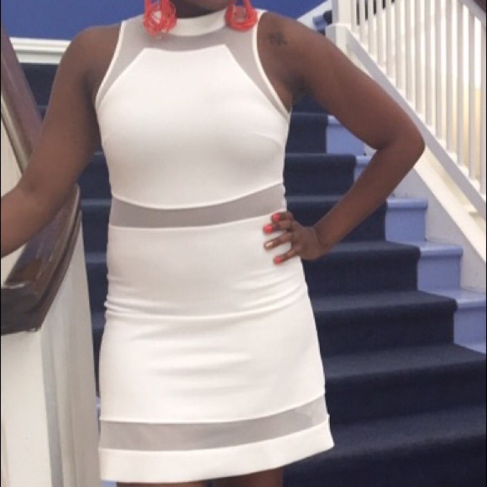 Top Shop Sexy White Dress with mesh cut out