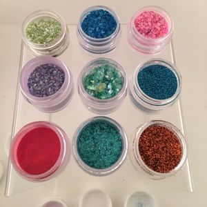 Cosmetic nail glitters powders sea shells