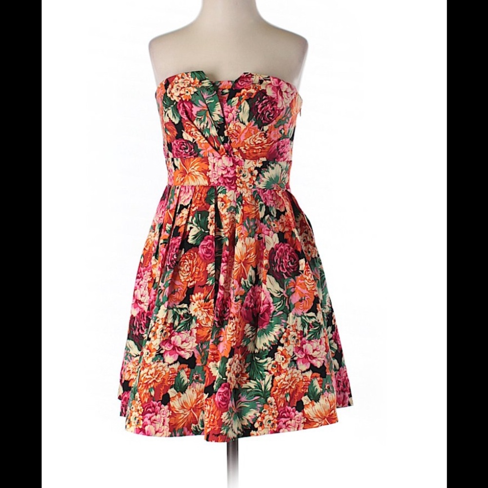 Floral Dress, Strapless
