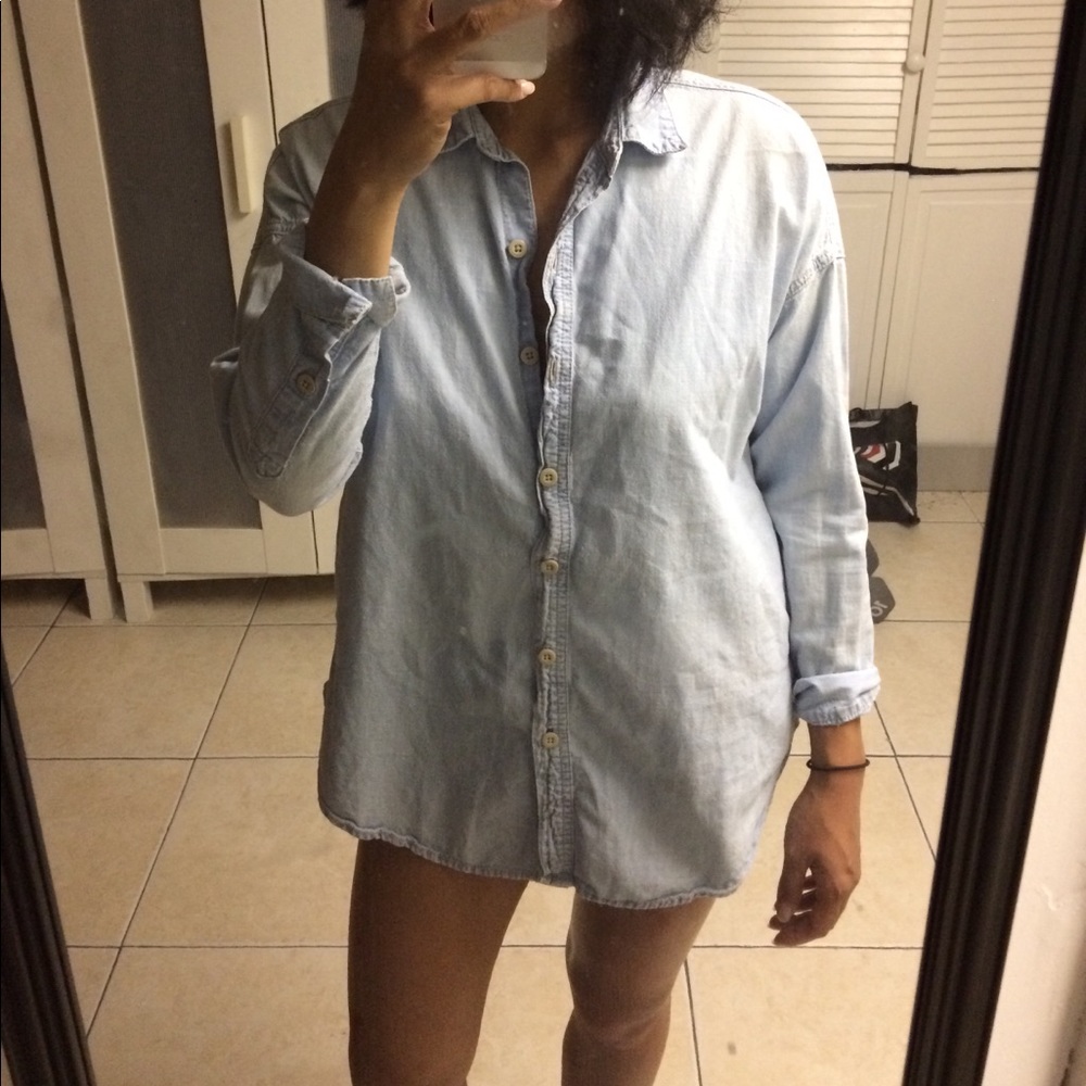 Gap Denim Shirt With Side Pockets Size XS Petite