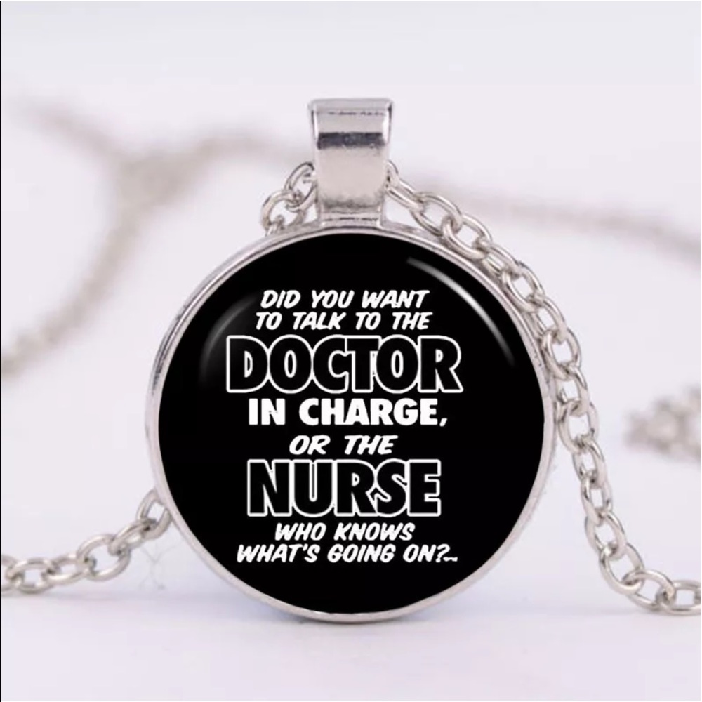 Funny nurse glass pendant!!!