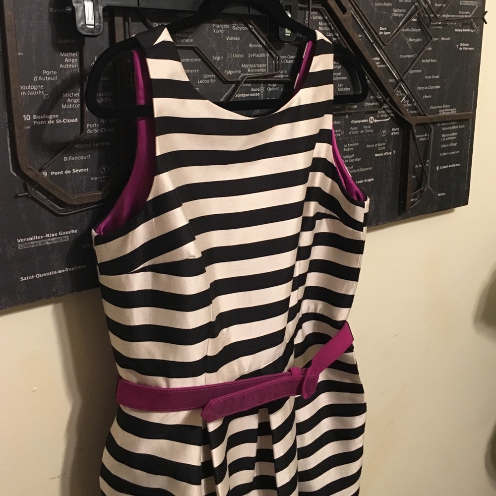 Black & Cream Striped Dress