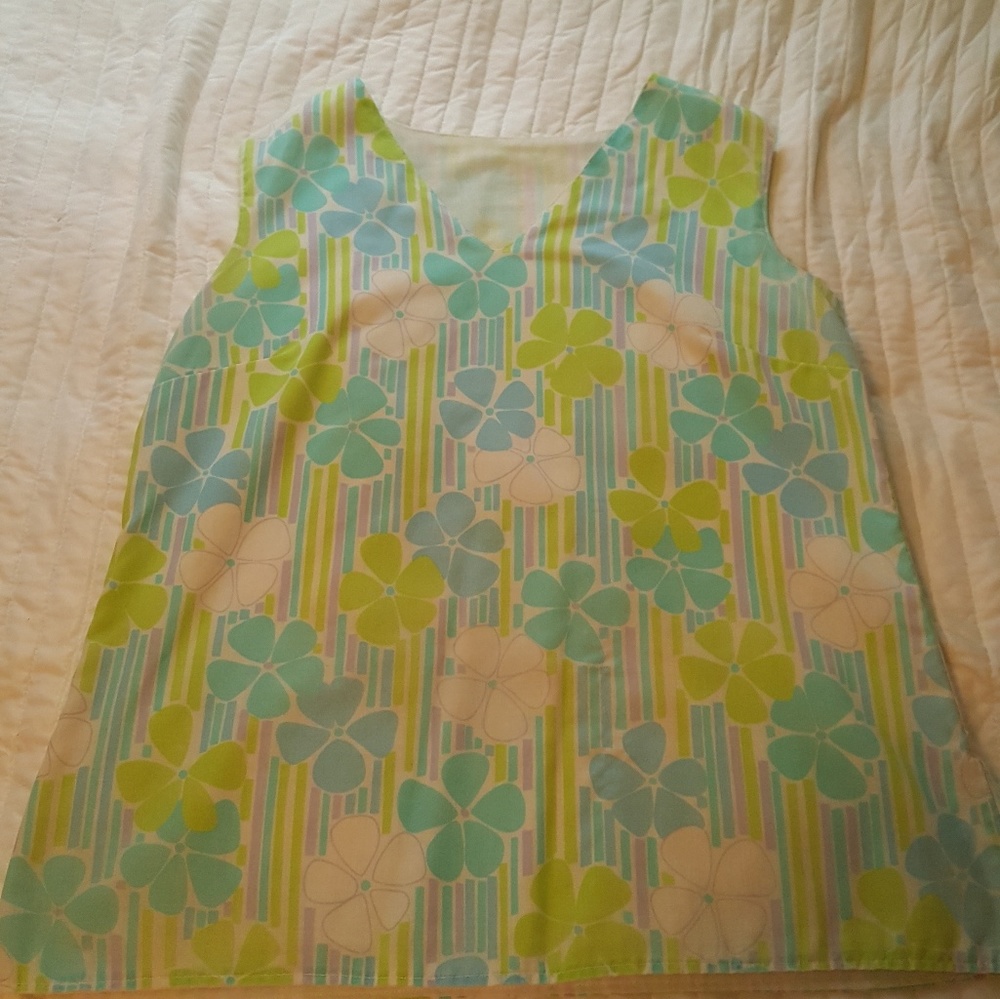 Vintage Floral and Striped Blouse