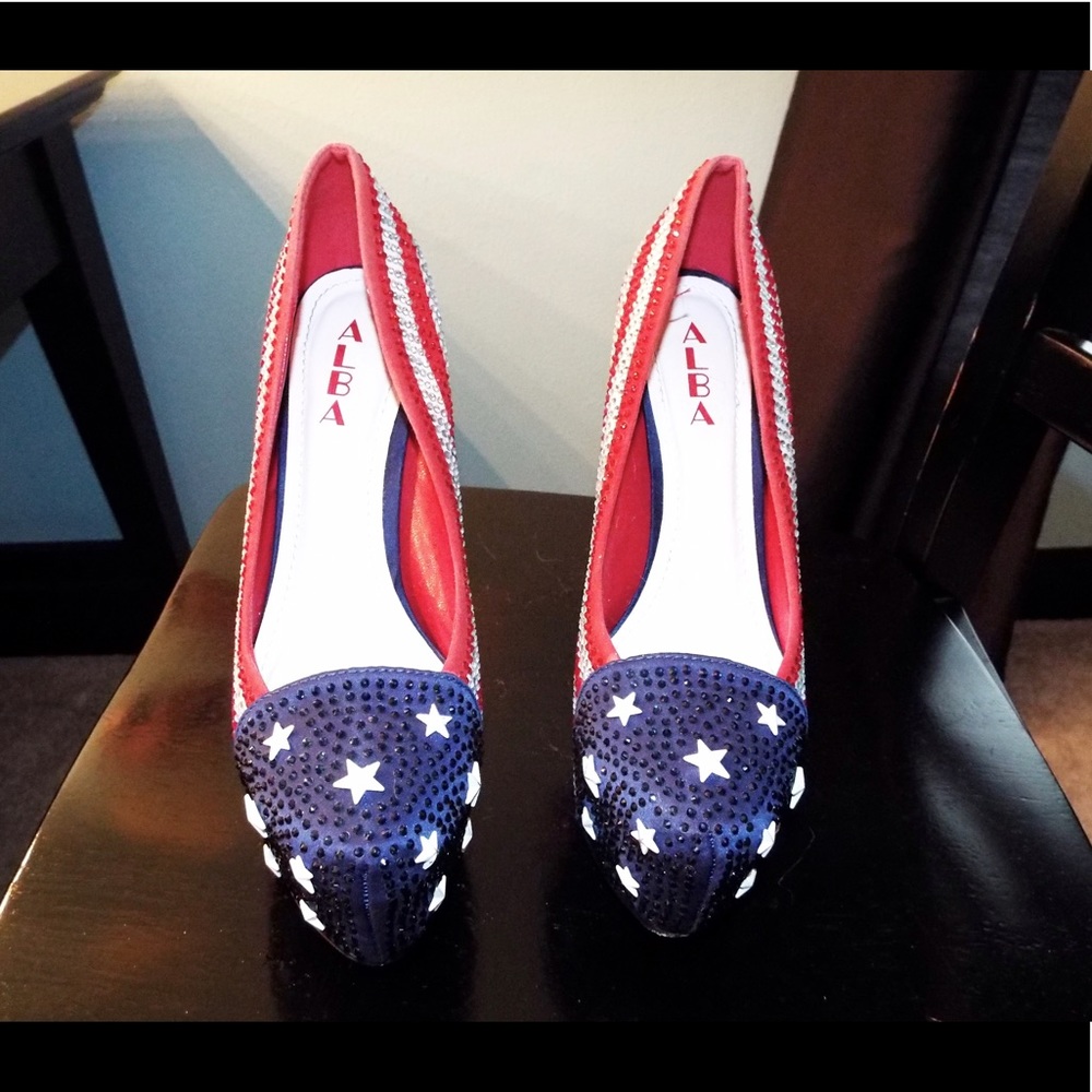 American flag shoes red white & blue