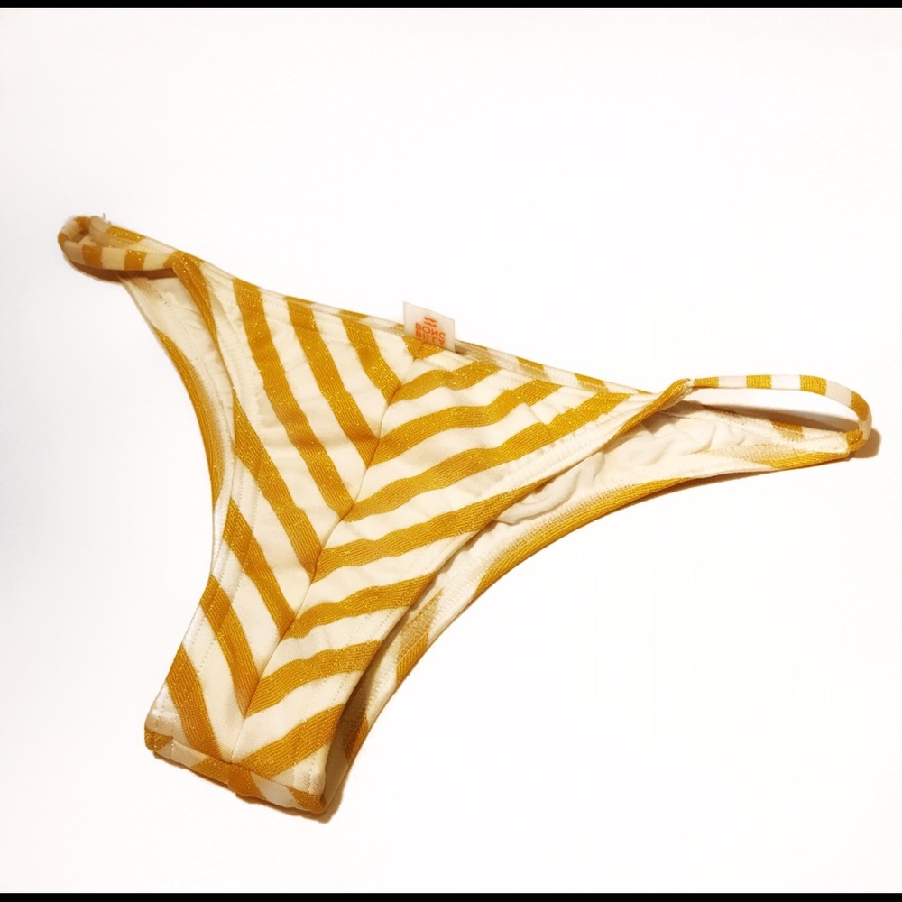Gold and white Billabong bikini bottom
