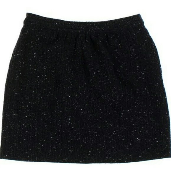 Ann Taylor Glitter black mini skirt - Picture 2 of 4