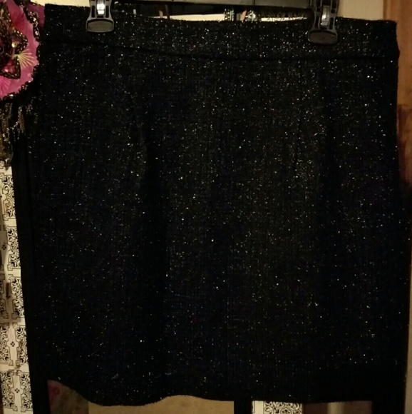 Ann Taylor Glitter black mini skirt - Picture 3 of 4