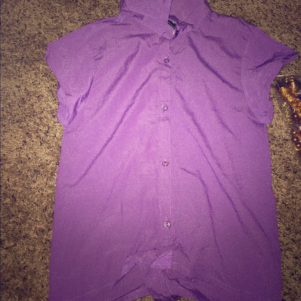 Purple button down shirt