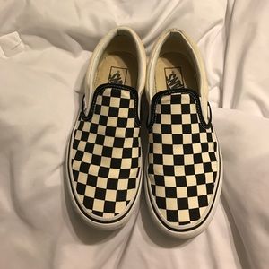 Vans Checkerboard Platform Slip Ons