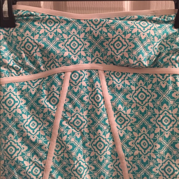 Teal no strap one piece swimsuit - Picture 3 of 3