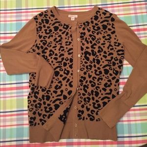 Merona Black & Tan Leopard Print Cardigan 🐆🐆🐆