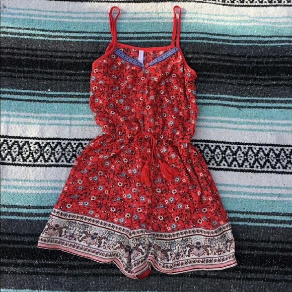 Xhilaration Dresses & Skirts - Red floral romper