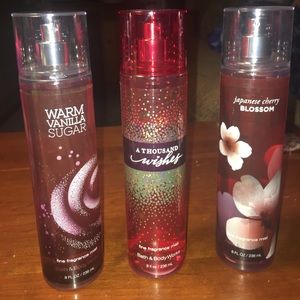 3 Bath and Body Works fragrance mists