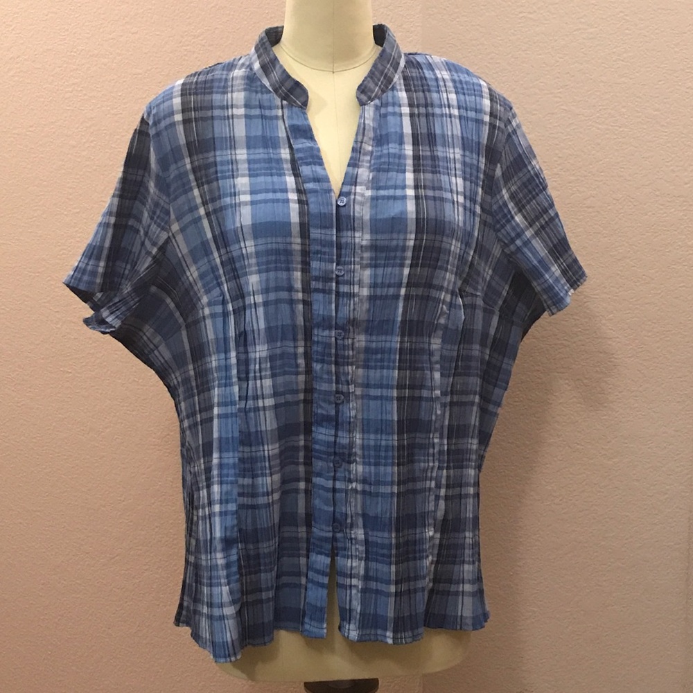 Blue Plaid Button up shirt