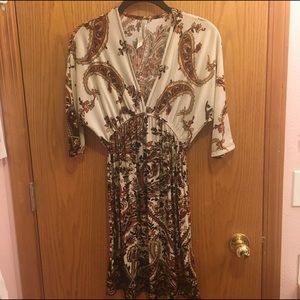 CristinaLove paisley 3/4 sleeve empire waist dress