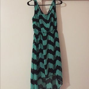 Lined green and black dress