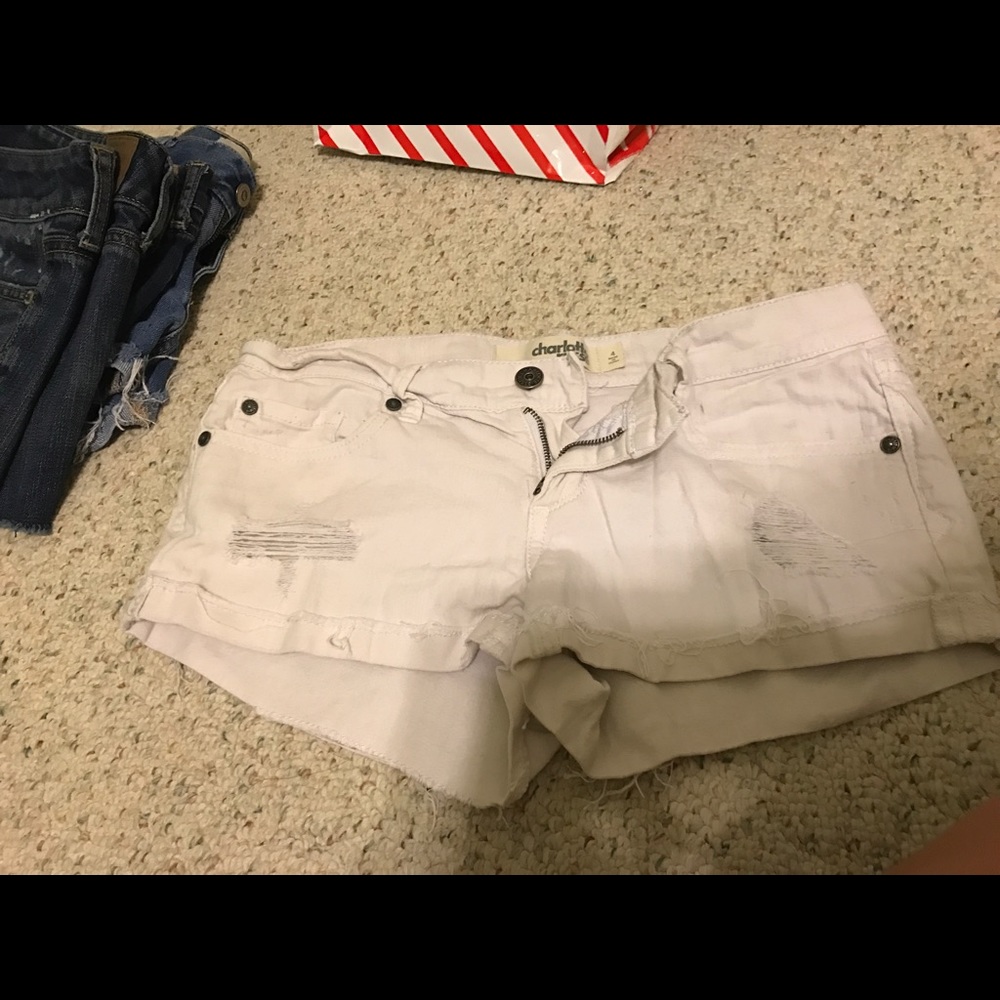 white jean shorts