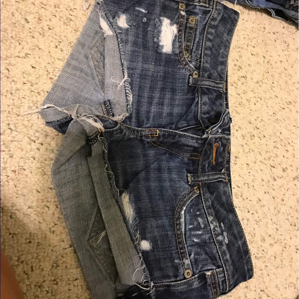 distressed jean shorts