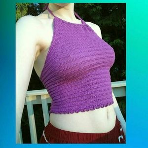 Plum Halter Crop Top